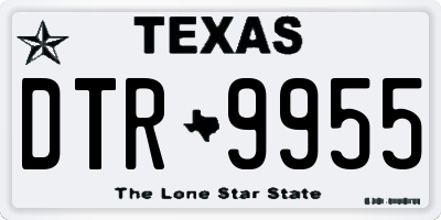TX license plate DTR9955