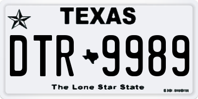 TX license plate DTR9989