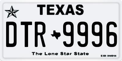 TX license plate DTR9996