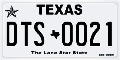 TX license plate DTS0021