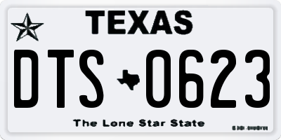 TX license plate DTS0623