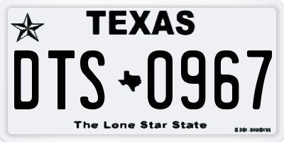 TX license plate DTS0967