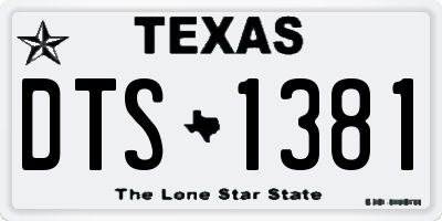TX license plate DTS1381