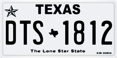 TX license plate DTS1812