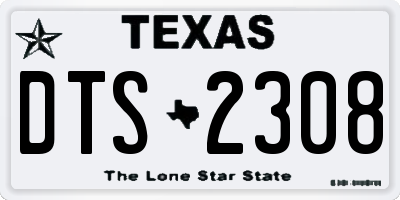 TX license plate DTS2308