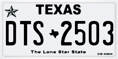 TX license plate DTS2503