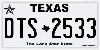 TX license plate DTS2533