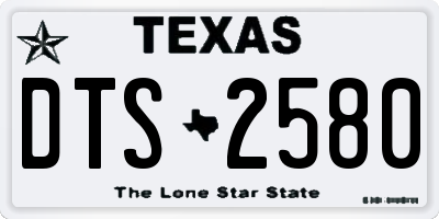 TX license plate DTS2580