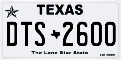 TX license plate DTS2600