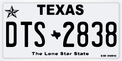 TX license plate DTS2838