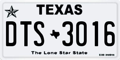 TX license plate DTS3016