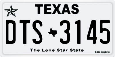 TX license plate DTS3145