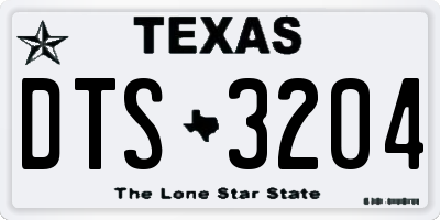 TX license plate DTS3204