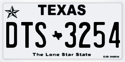 TX license plate DTS3254
