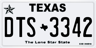 TX license plate DTS3342