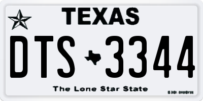 TX license plate DTS3344