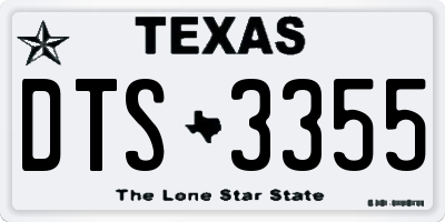 TX license plate DTS3355