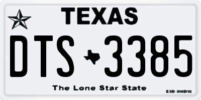 TX license plate DTS3385
