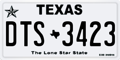 TX license plate DTS3423