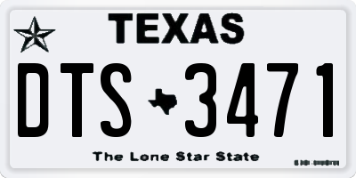 TX license plate DTS3471