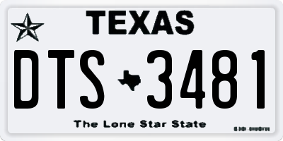 TX license plate DTS3481