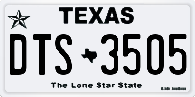 TX license plate DTS3505