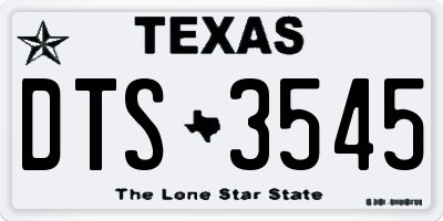TX license plate DTS3545