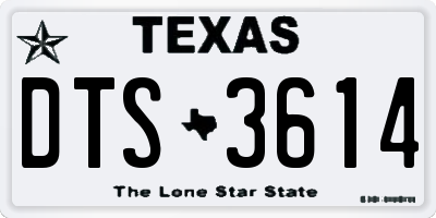 TX license plate DTS3614
