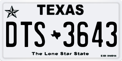 TX license plate DTS3643