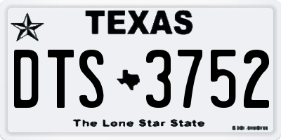 TX license plate DTS3752