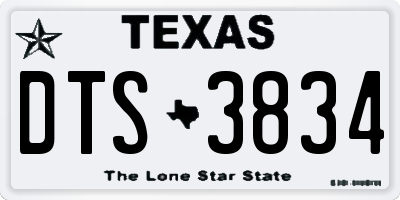 TX license plate DTS3834