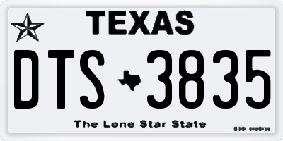 TX license plate DTS3835