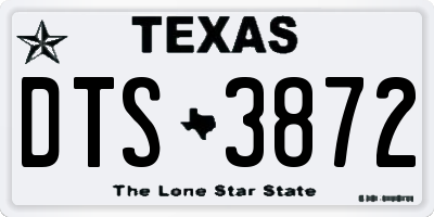 TX license plate DTS3872