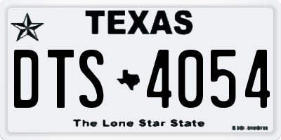 TX license plate DTS4054