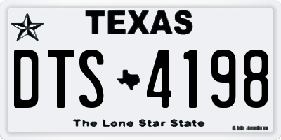 TX license plate DTS4198