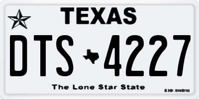 TX license plate DTS4227
