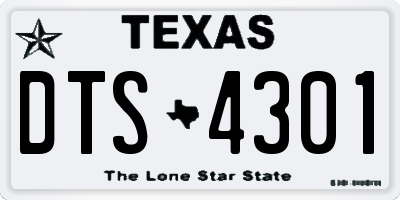 TX license plate DTS4301