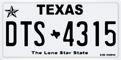 TX license plate DTS4315