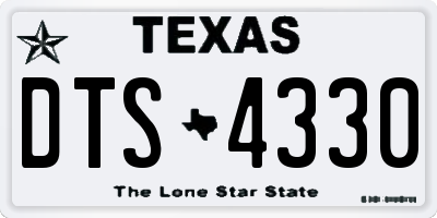 TX license plate DTS4330