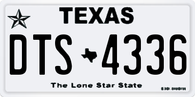 TX license plate DTS4336