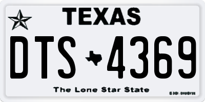 TX license plate DTS4369