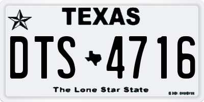 TX license plate DTS4716