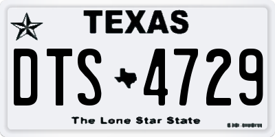 TX license plate DTS4729