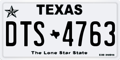 TX license plate DTS4763