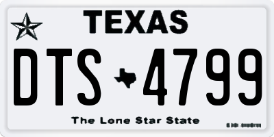 TX license plate DTS4799