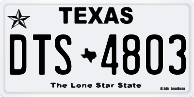 TX license plate DTS4803