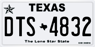 TX license plate DTS4832