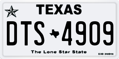 TX license plate DTS4909