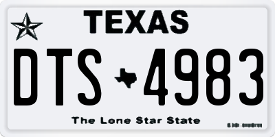 TX license plate DTS4983