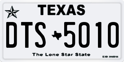 TX license plate DTS5010